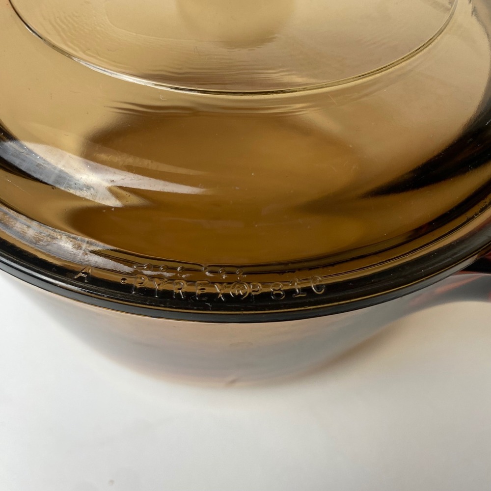 Vintage Visions Corning Amber Glass Saucepan Set 1L 1.5L V-1-B France with Lids - Picture 11 of 14